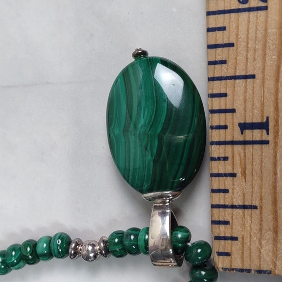 Malachite/Sterling Silver Gemstone Necklace/Pendant - Picture 7 of 8